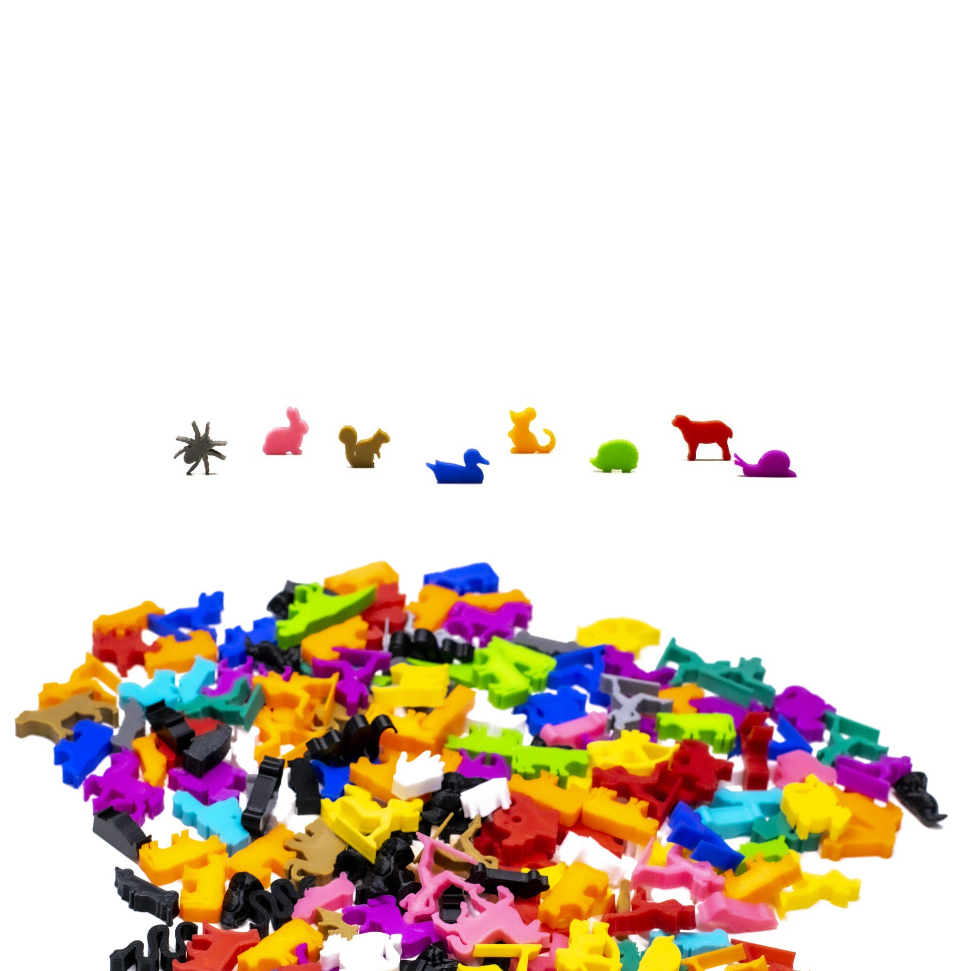 Animals of Meadow Meeple Figure Set 8PCS | MIXED DIFFERENT COLORS for upgrading board games, tabletop and other DnD games