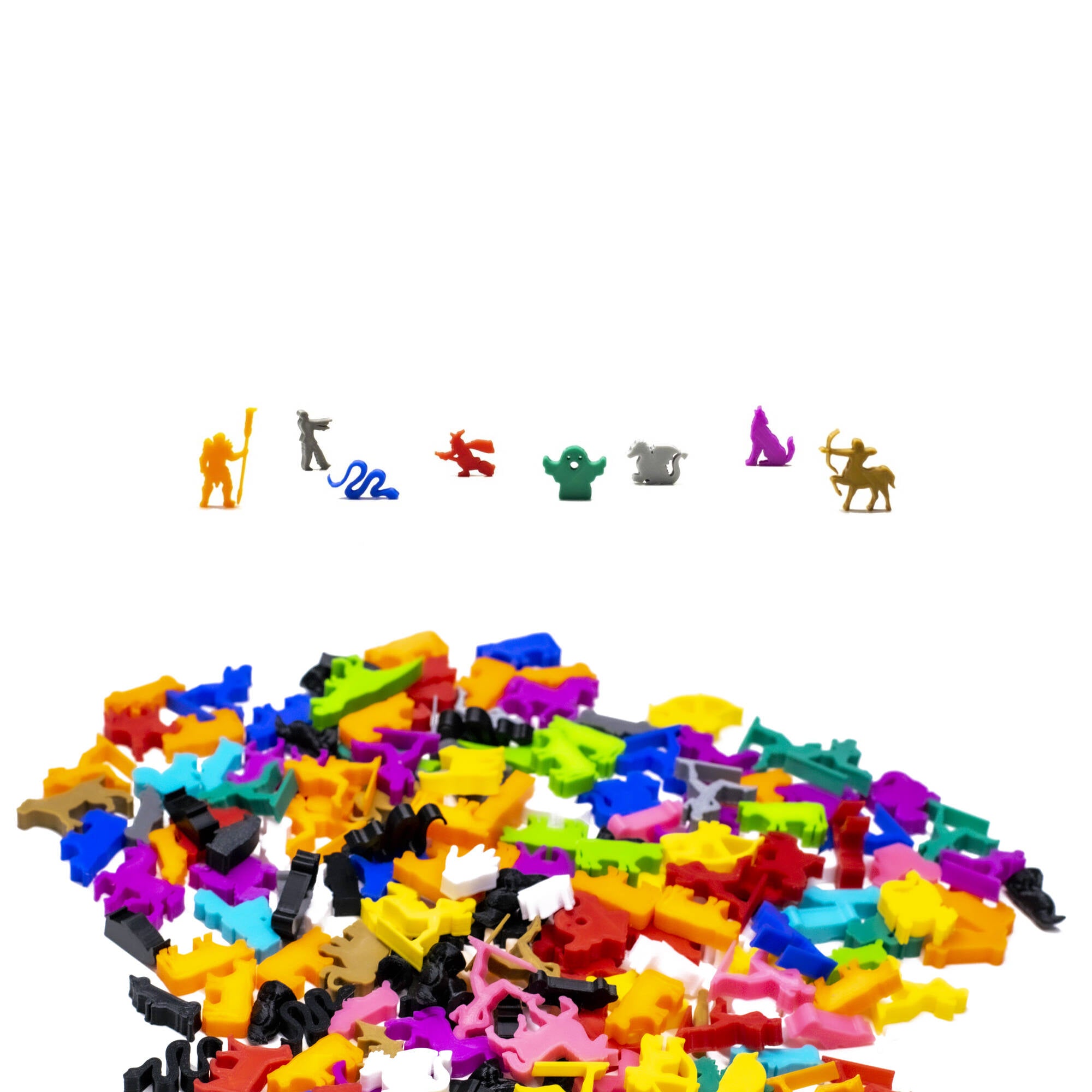 Evil Nightmares Meeple Figure Set for Board Games 8pcs | Mixed Colors for upgrading board games, tabletop and other DnD games