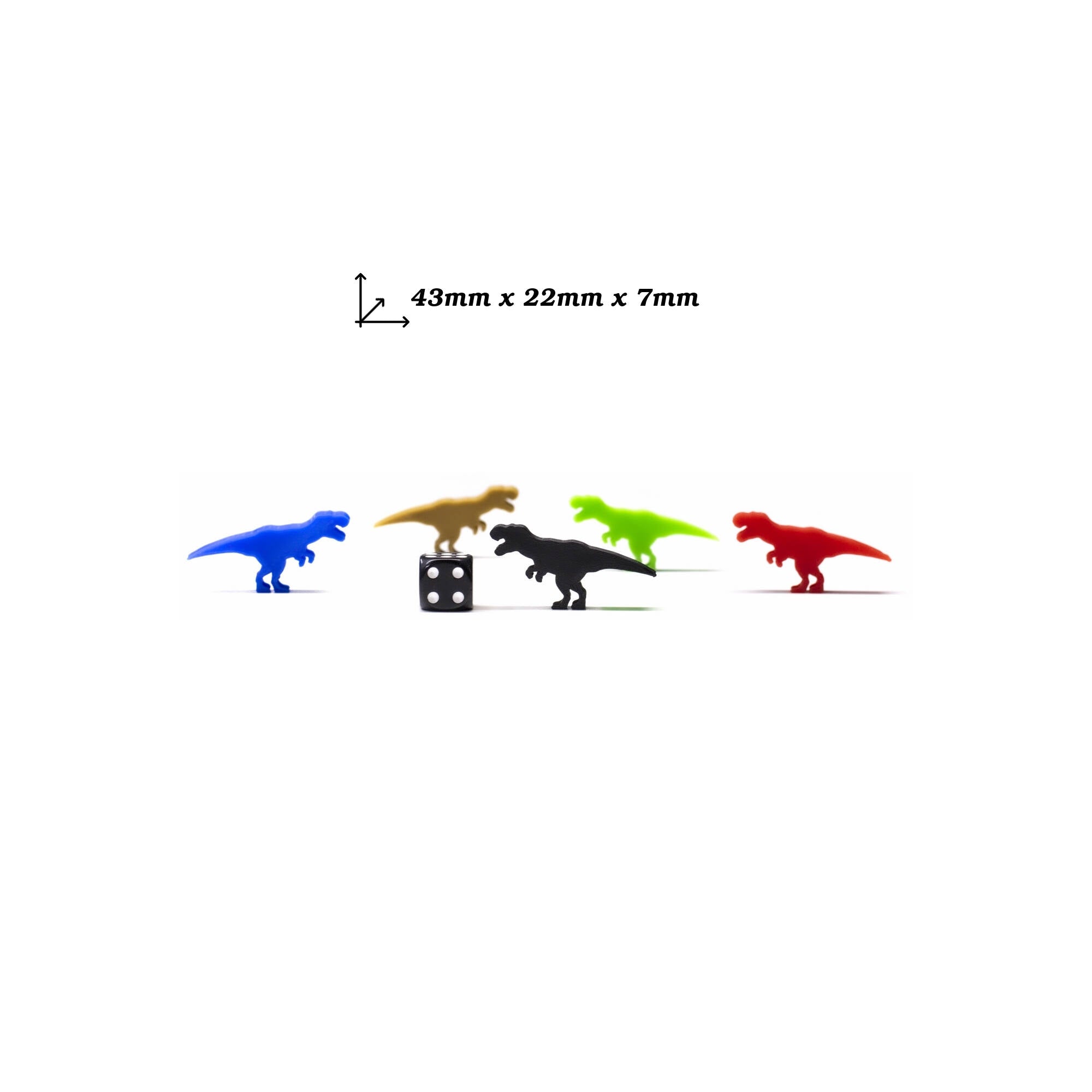 T-Rex Dinosaur Meeple Figures Mega Pack (55PCS 11 Color) for upgrading board games, tabletop and other DnD games